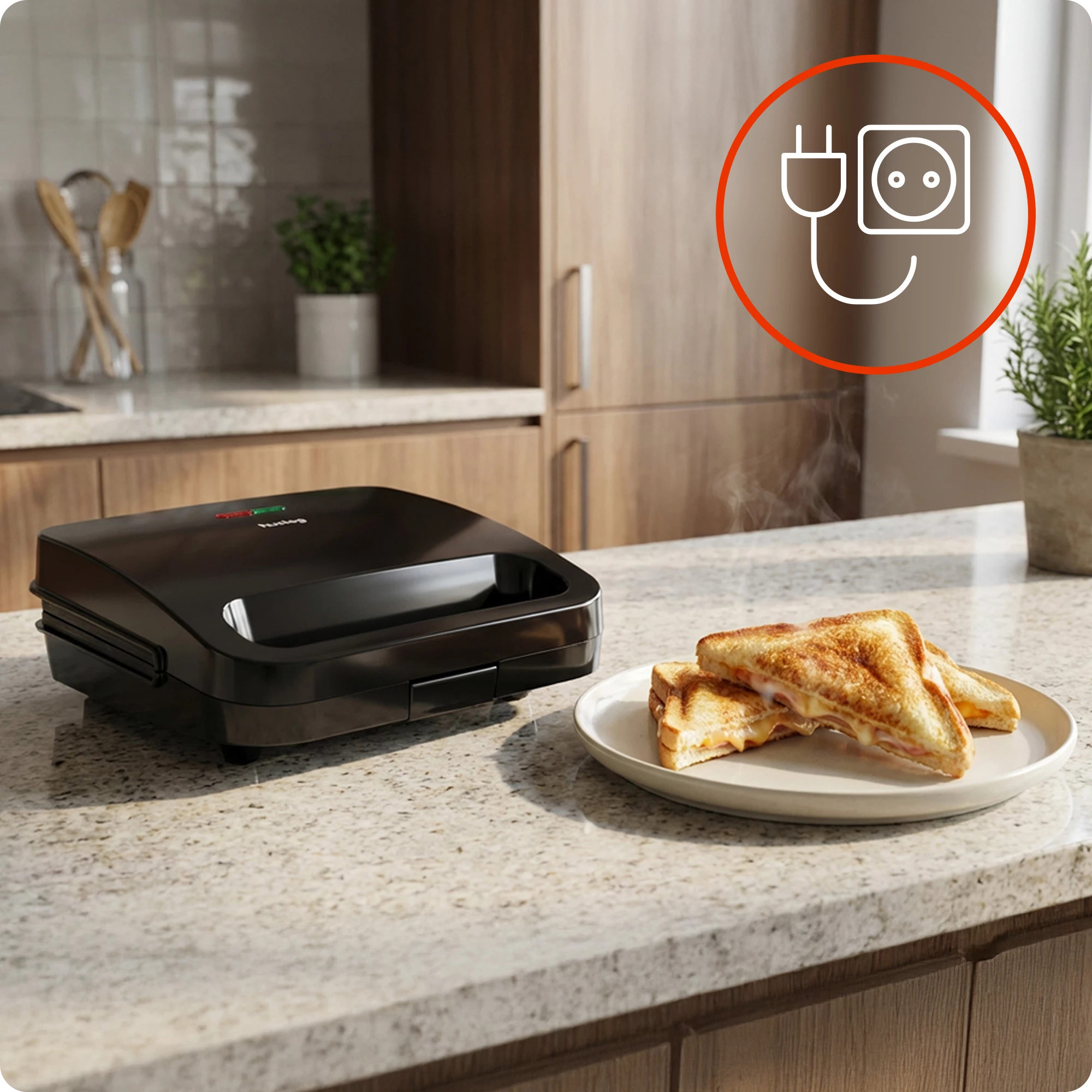 5Opiekacz do kanapek czarny 800W