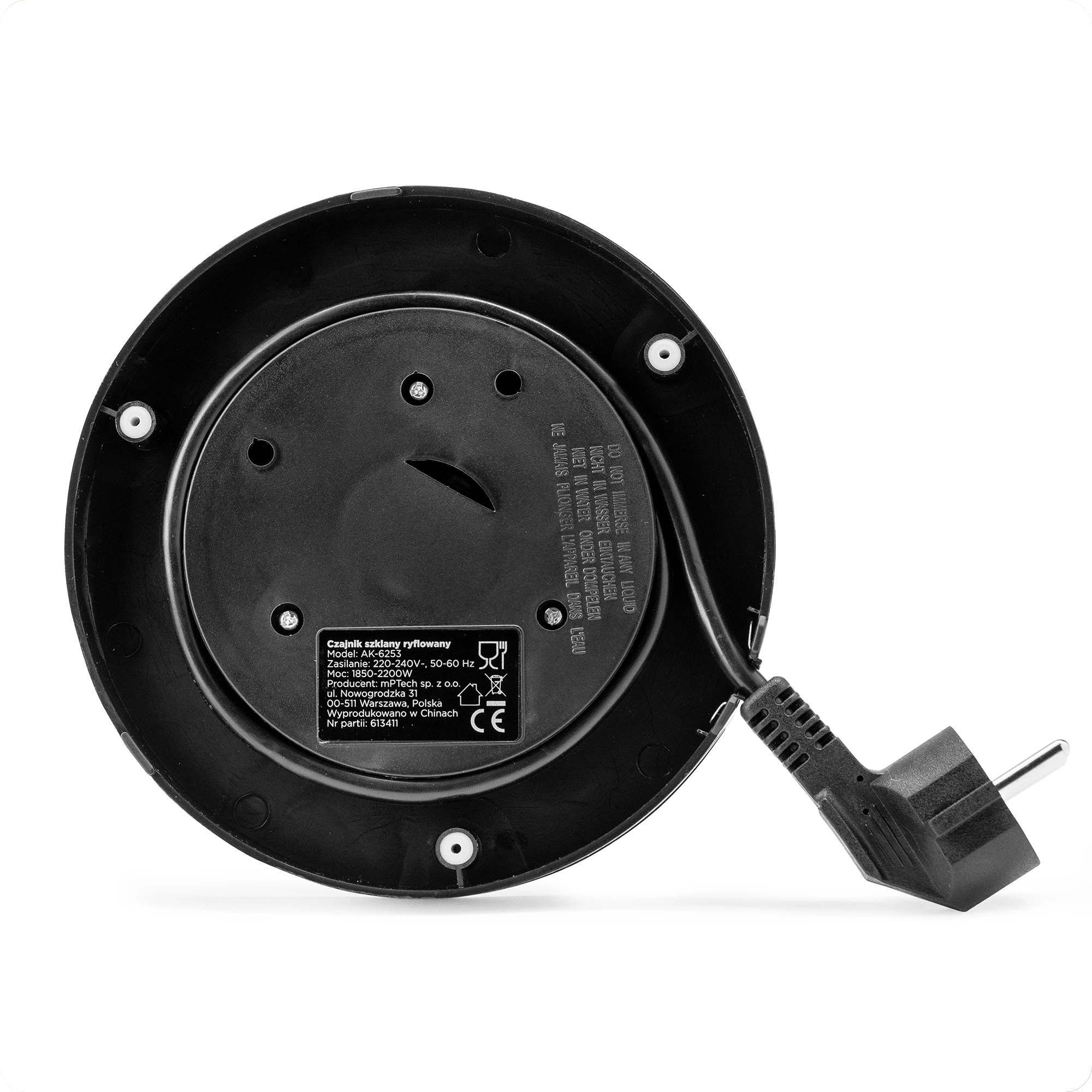 6Czajnik szklany ryflowany 1,8L