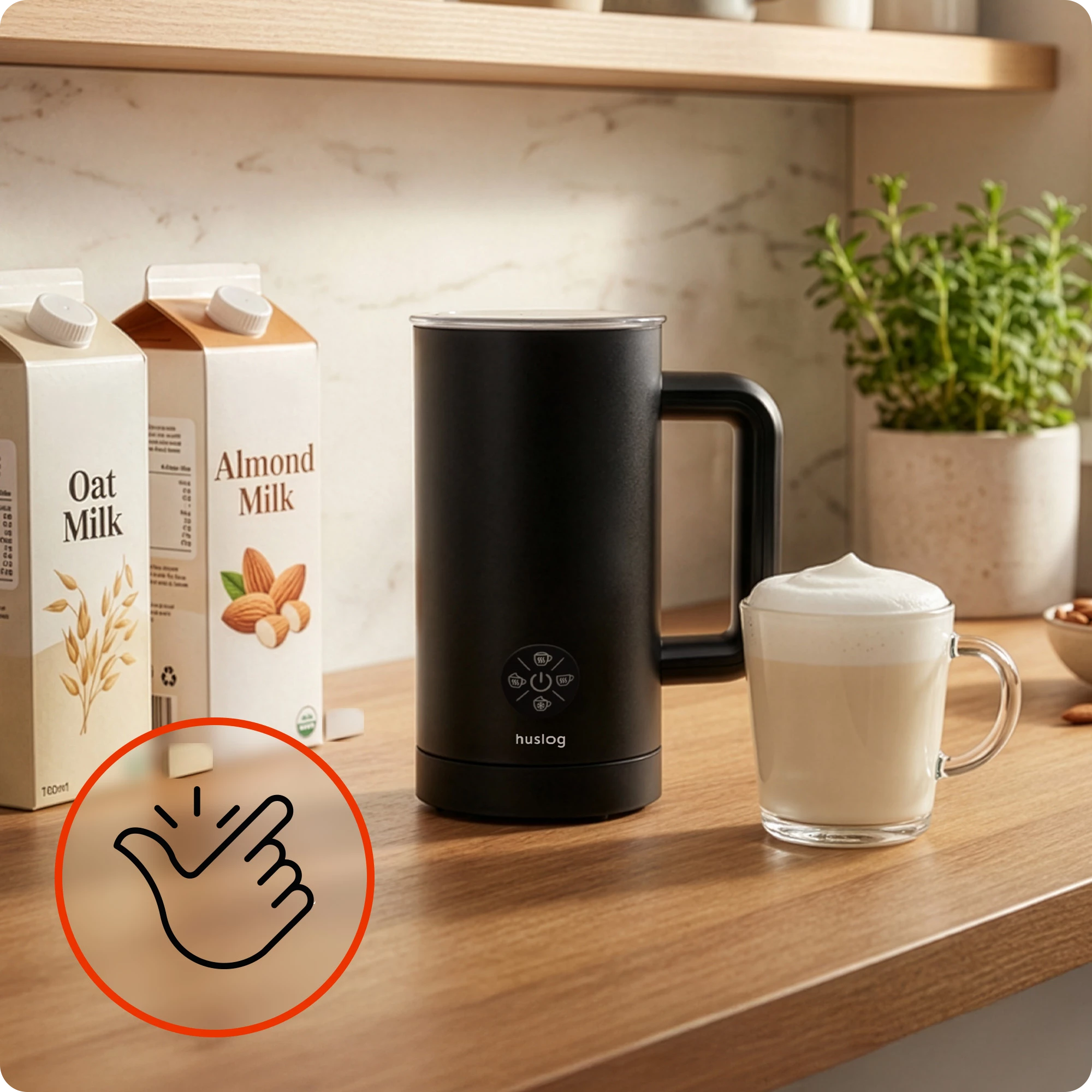 6Spieniacz do mleka czarny 500W