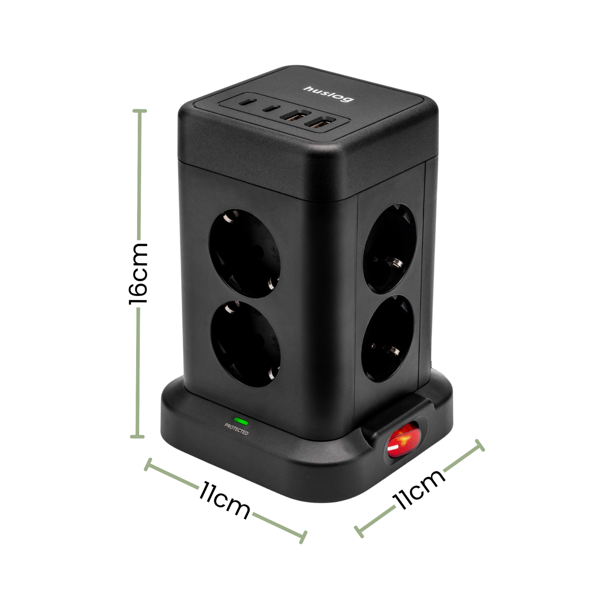 6Przedłużacz pionowy z USB - HUS1004