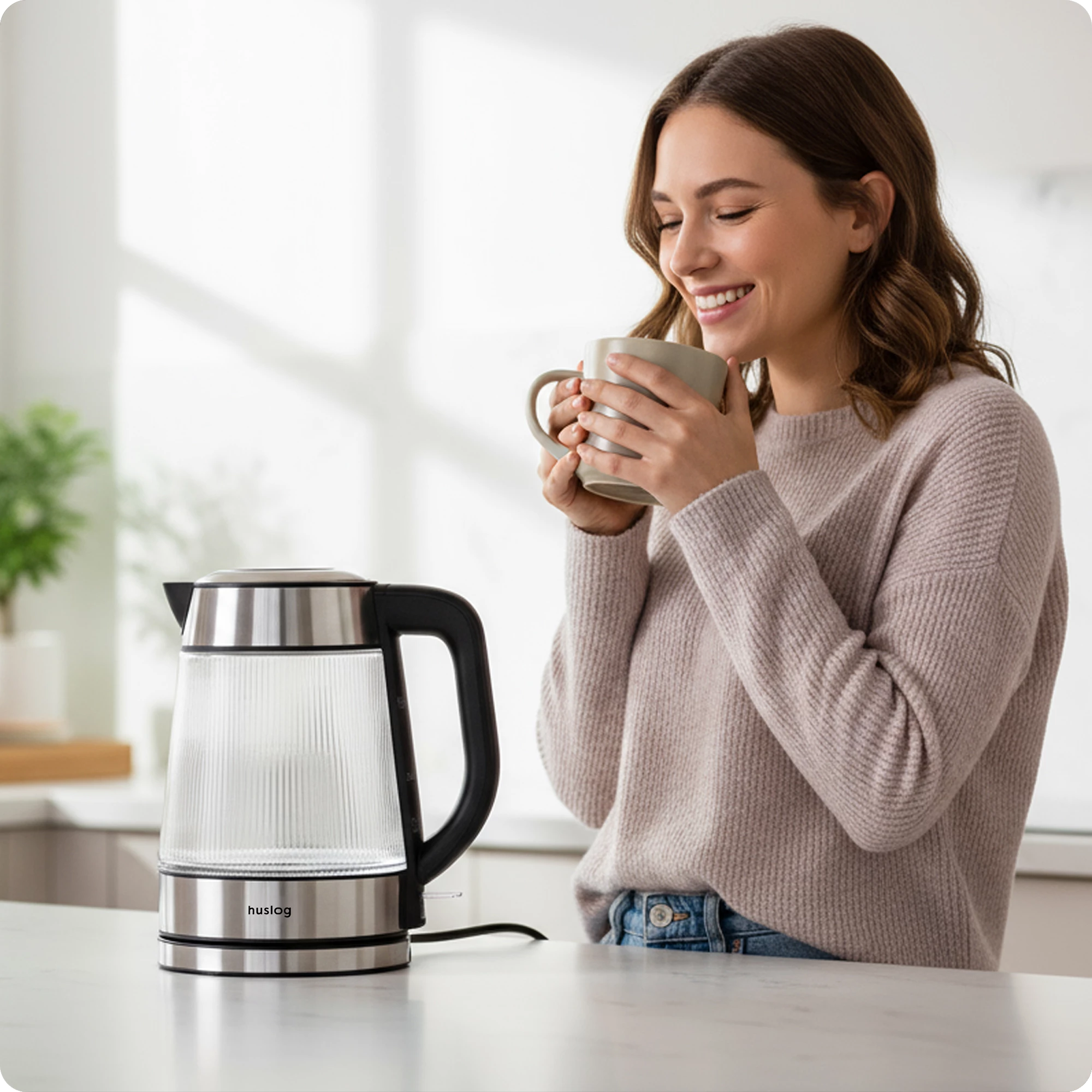 1Czajnik szklany ryflowany 1,8L