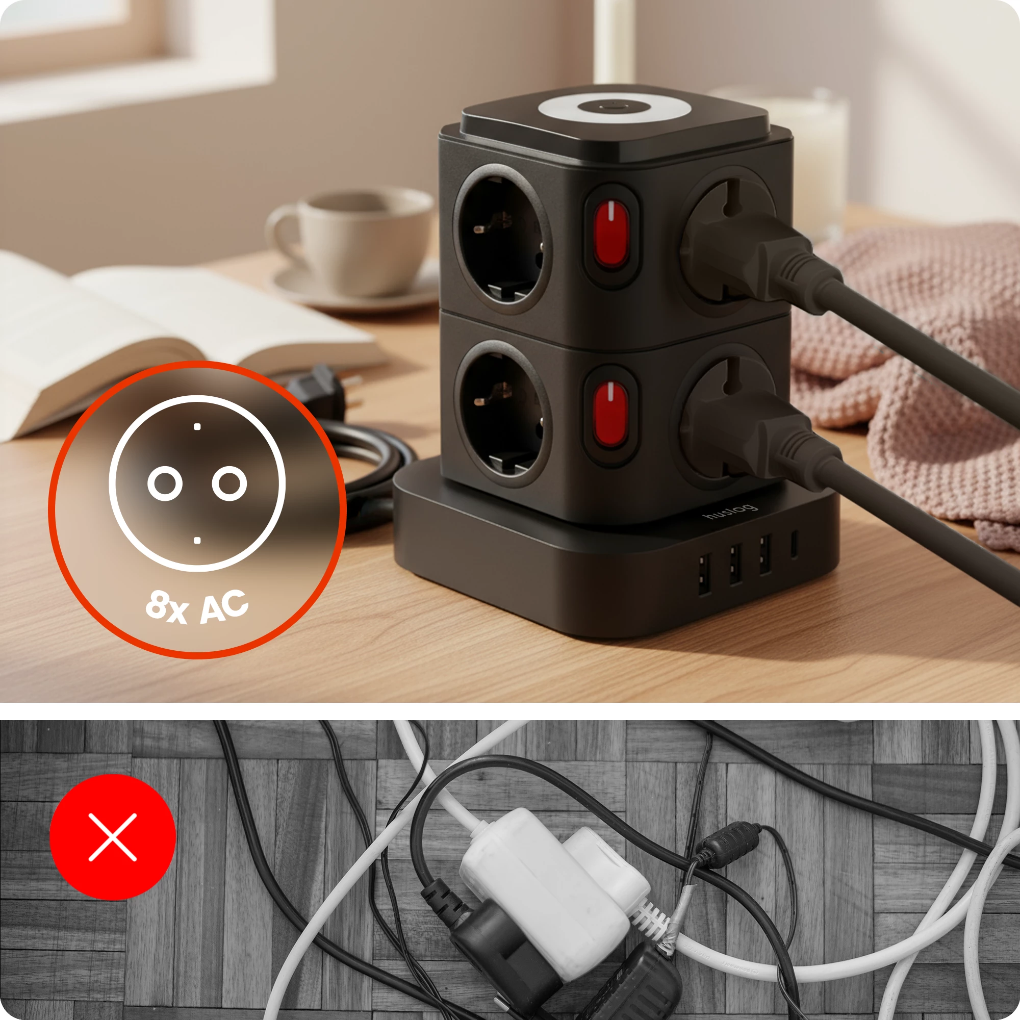 2Przedłużacz pionowy z LED - HUS1054