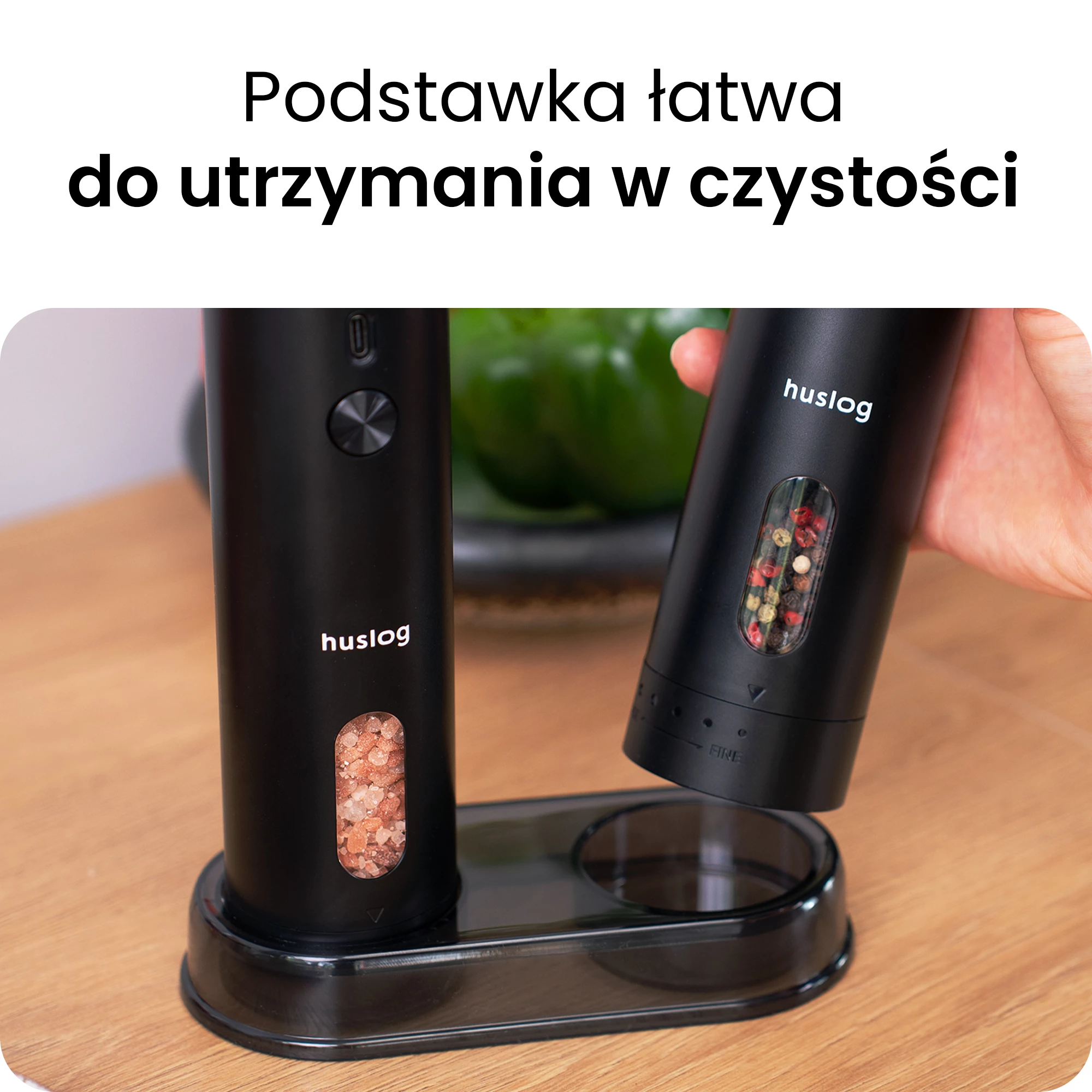 5Zestaw młynków elektrycznych, podświetlenie LED