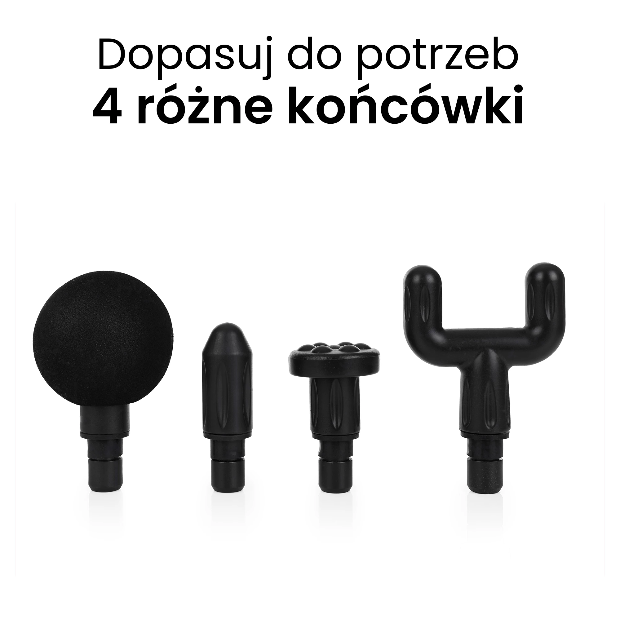 4Masażer wibracyjny do ciała Pistolet, 4 końcówki, etui w zestawie