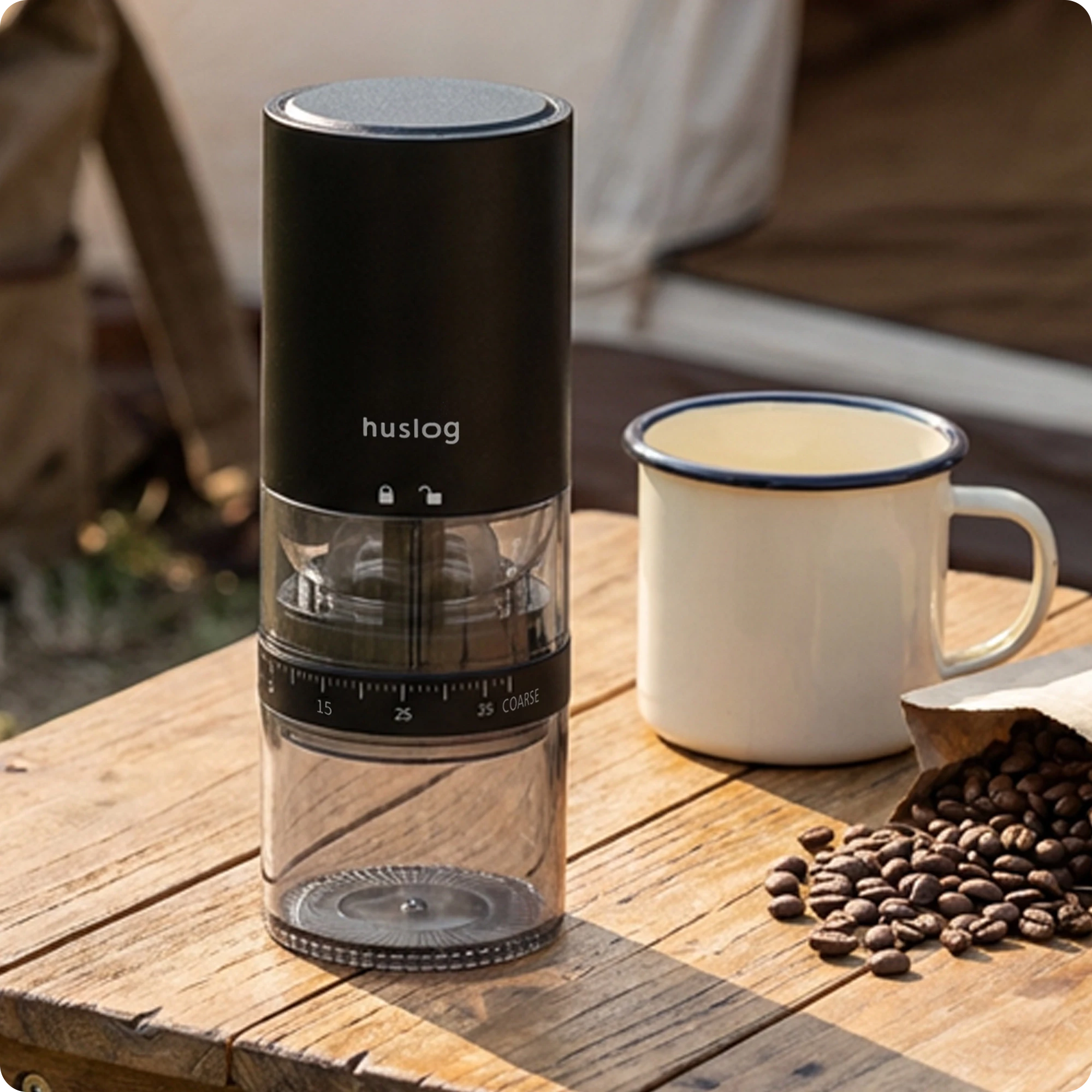 11Młynek bezprzewodowy do kawy z okienkiem