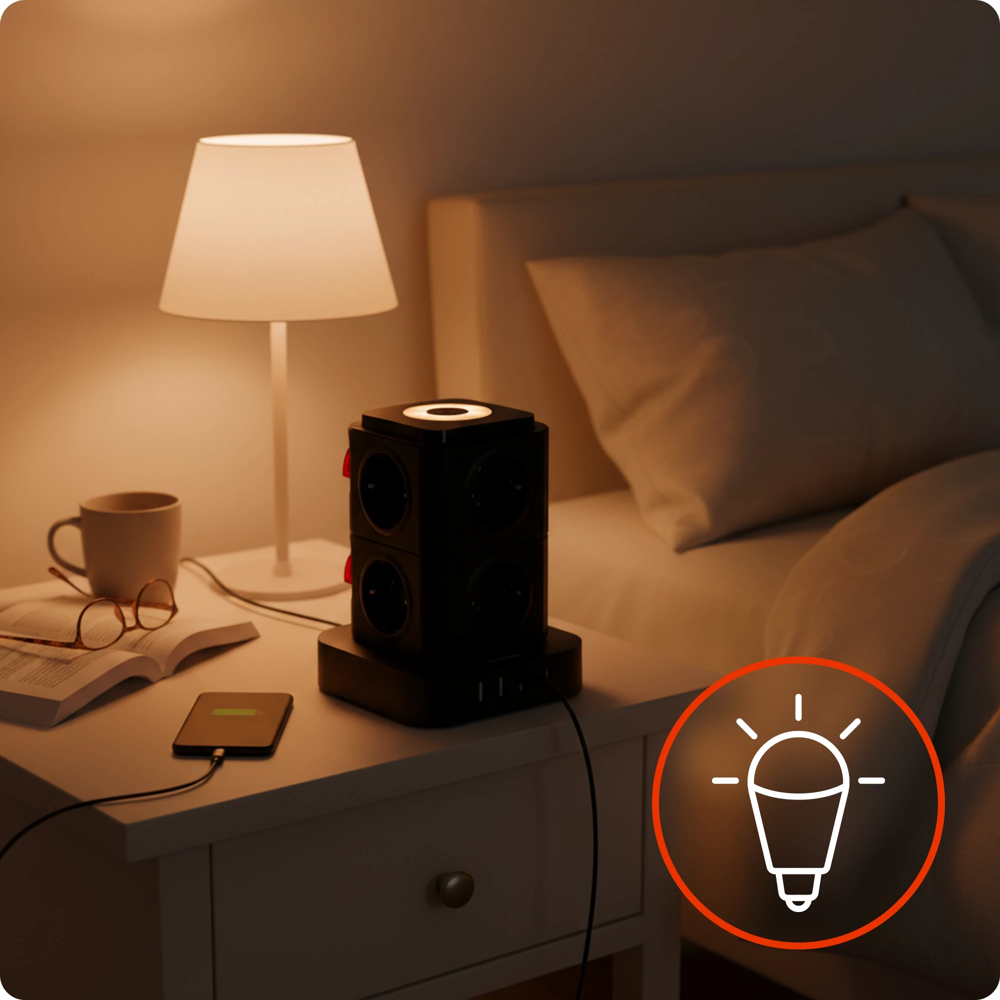 7Przedłużacz pionowy z LED - HUS1054