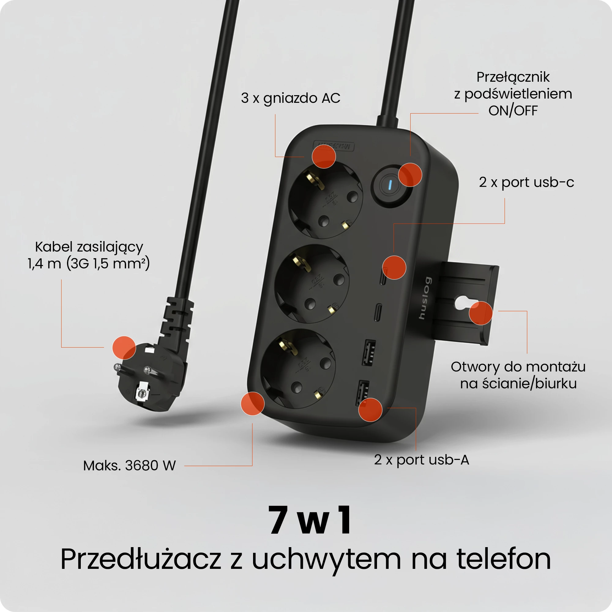 10Przedłużacz z uchwytem na telefon - HUS1056