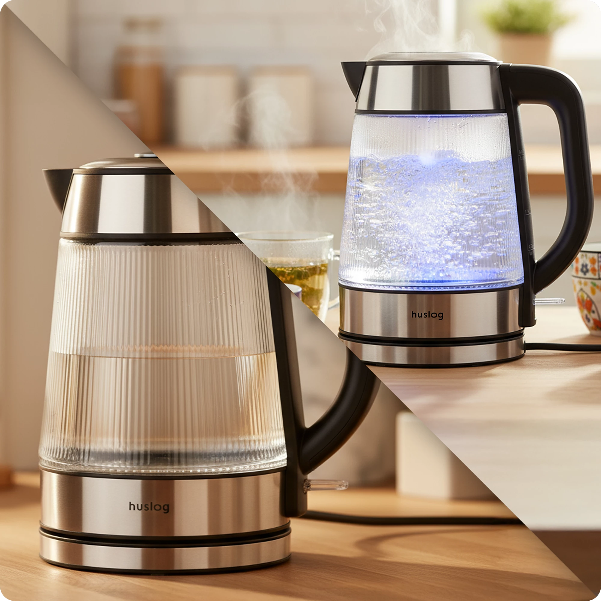 5Czajnik szklany ryflowany 1,8L