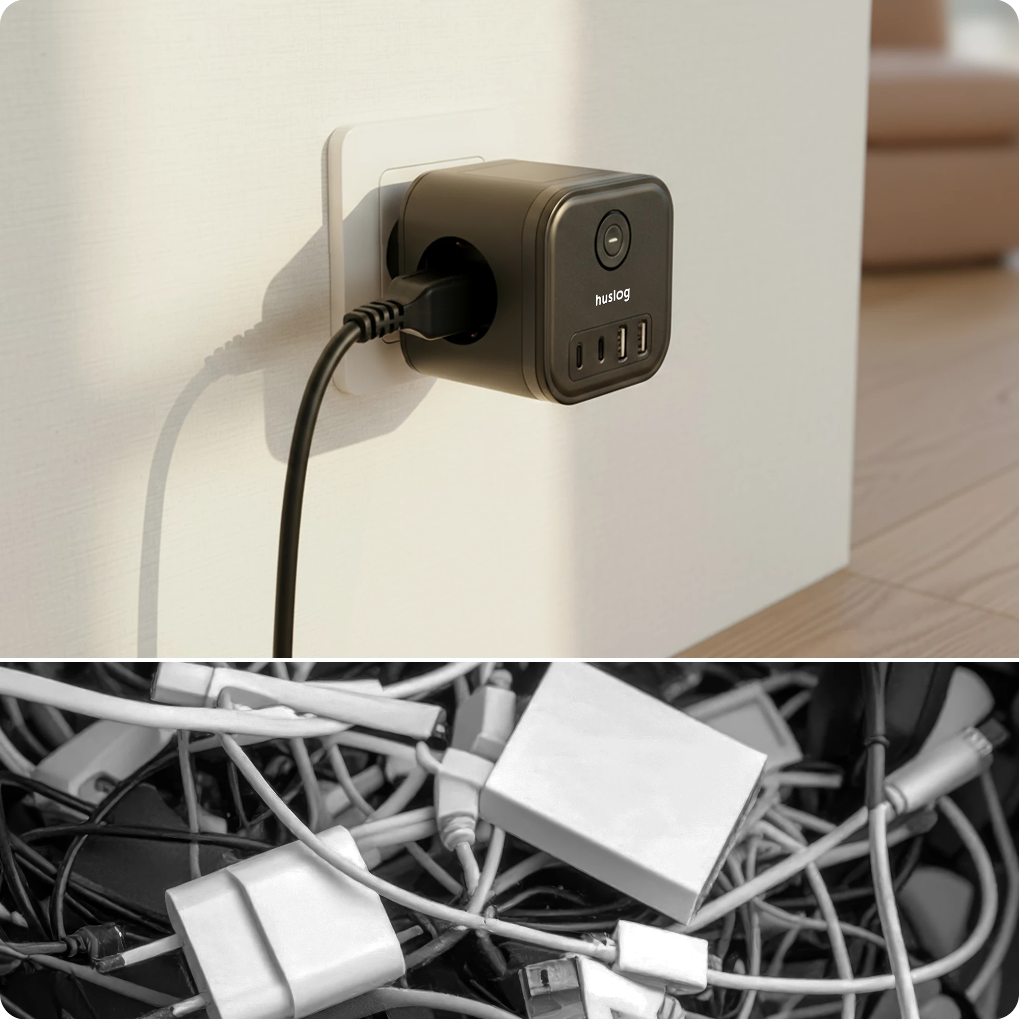 9Przedłużacz Kostka USB i AC - HUS1050